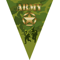 Leger Army camouflage thema vlaggetjes   vlaggenlijn   groen   5 meter   versiering   Soldaten
