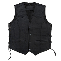 Merkloos Leren vestje