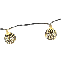 Lichtsnoer   zilveren ballen   8 led bollen   warm wit   130 cm   batterij   verlichting