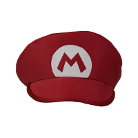 Loodgieter Mario   verkleed pet   voor volwassenen   rood   gamer verkleed accessoires   one size