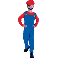 Loodgieter Mario verkleedkleding   kinderen   computer game kostuum   Carnavalskleding