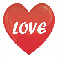 Love rood hartje sticker   10x10 cm   Rood op wit   Valentijn thema   Wijnfles cadeau etiket
