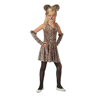 Luipaard dieren verkleed jurkje met accessoires   voor meisjes   carnavalskleding   kinderen