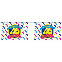 Merkloos Luxe 40 jaar versiering slinger 9 meter