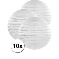 Luxe bol feest lampion   10x stuks   wit   dia 50 cm   papier