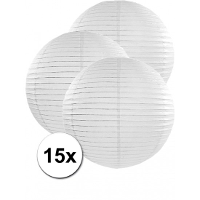 Luxe bol feest lampion   15x stuks   wit   dia 50 cm   papier