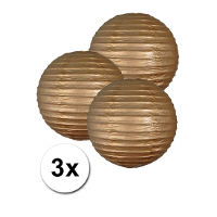 Luxe bol feest lampion   3x   goud   dia 25 cm   papier