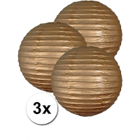 Luxe bol feest lampion   3x   goud   dia 35 cm   papier