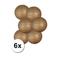 Luxe bol feest lampion   6x   goud   dia 25 cm   papier