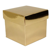Luxe cadeaudoosje met deksel   goud metallic   10 x 10 x 10 cm   vierkant