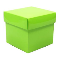 Luxe cadeaudoosje met deksel   groen metallic   10 x 10 x 10 cm   vierkant