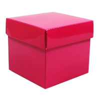 Luxe cadeaudoosje met deksel   roze metallic   10 x 10 x 10 cm   vierkant