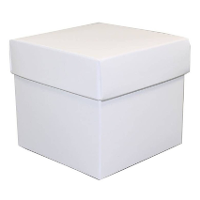 Luxe cadeaudoosje met deksel   wit metallic   10 x 10 x 10 cm   vierkant