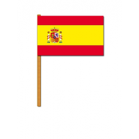 Luxe grote zwaaivlaggen Spanje   30 x 45 cm   op lange stok   feestartikelen