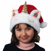 Luxe Kerstmuts   eenhoorn thema   verlichting   rood/wit   kerstaccessoires