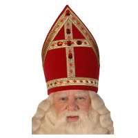 Luxe kokermijter Sinterklaas   katoenfluweel   hoge kwaliteit