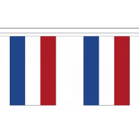 Luxe Nederland vlaggenlijn   polyester stof   9 meter   30 vlaggetjes   landen versiering