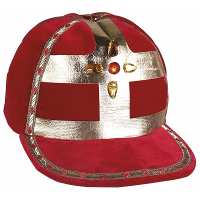 Luxe Sinterklaas werkmijter   fluweel   verkleedkleren   sinterklaas
