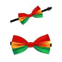 Luxe strikje rood/geel/groen   carnaval vlinderdas Limburg