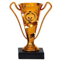 Luxe trofee/prijs beker met sierlijke oren   brons   kunststof   17 x 11 cm