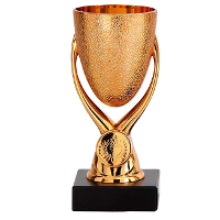 Luxe trofee/prijs beker op sierlijke poot   brons   kunststof   15 x 6,8 cm