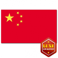 Luxe vlag China met wapen   100 x 150 cm   polyester   met ringen   landen