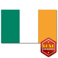 Merkloos Luxe vlag Ierland met wapen   100 x 150 cm   polyester   met ringen   landen