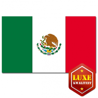 Luxe vlag Mexico met wapen   100 x 150 cm   polyester   met ringen   landen
