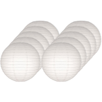 Luxe witte bol lampionnen   10x   dia 25 cm   Bruiloft, verjaardag, party feestartikelen