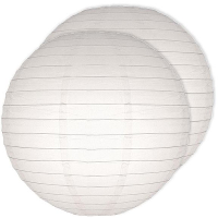 Luxe witte bol lampionnen   2x   dia 25 cm   Bruiloft, verjaardag, party feestartikelen