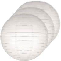 Luxe witte bol lampionnen   3x   dia 25 cm   Bruiloft, verjaardag, party feestartikelen