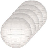 Luxe witte bol lampionnen   5x stuks   dia 25 cm   Bruiloft, verjaardag, party feestartikelen