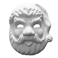 Masker kerstman   Papier mache   24 x 22 cm   beschilderbaar   kerst