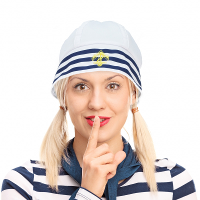Matrozen hoedje/petje voor volwassenen   carnaval/verkleed accessoires   wit