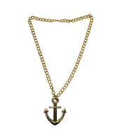 Matrozen/matroos ketting   met anker   goud   kunststof   verkleed accessoires