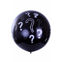 Mega ballon zwart met vraagtekens   Gender reveal party   Baby kraamfeest   Geboorte feestartikelen
