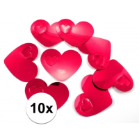 Mega Confetti Rode Hartjes   10x   Groot formaat