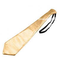 Metallic gouden stropdas   carnaval verkleed artikel   36 cm