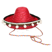 Mexicaanse Sombrero hoed voor kinderen   Rood   25 cm   Verkleed hoeden en accessoires