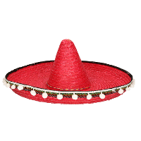 Mexicaanse verkleed sombrero hoed   rood   60 cm   voor volwassenen   Carnaval hoeden
