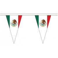 Merkloos Mexico vlaggenlijn   5 meter   polyester   Mexicaanse vlag   landen versiering