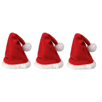 Mini kerstmuts   3x   rood   12 x 20 cm   polyester   voor knuffels/poppen