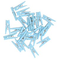 Mini knijpers blauw   24x   Geboorte jongen   2,5 cm   Kaartjes ophangen knijpertjes