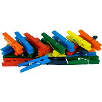 Mini knijpertjes   50x st   gekleurd  4.5 Cm   hout   miniknijpers   hobby