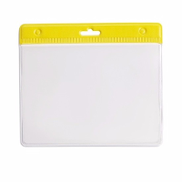 Multipack van 10x stuks Badgehouders   geel   11,5 x 9,5 cm   voor aan een lanyard of keycord