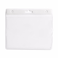 Multipack van 10x stuks Badgehouders   wit   11,5 x 9,5 cm   voor aan een lanyard of keycord