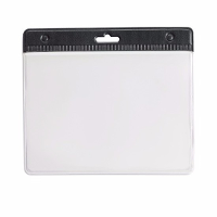 Multipack van 10x stuks Badgehouders   zwart   11,5 x 9,5 cm   voor aan een lanyard of keycord
