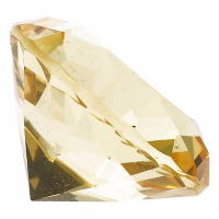 Namaak/nep diamant edelsteen   van glas   geel   4 x 4 cm
