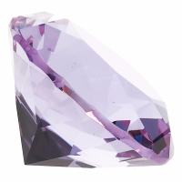 Namaak/nep diamant edelsteen   van glas   lila paars   4 x 4 cm