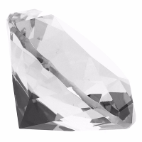 Namaak/nep diamant edelsteen   van glas   transparant   4 x 4 cm